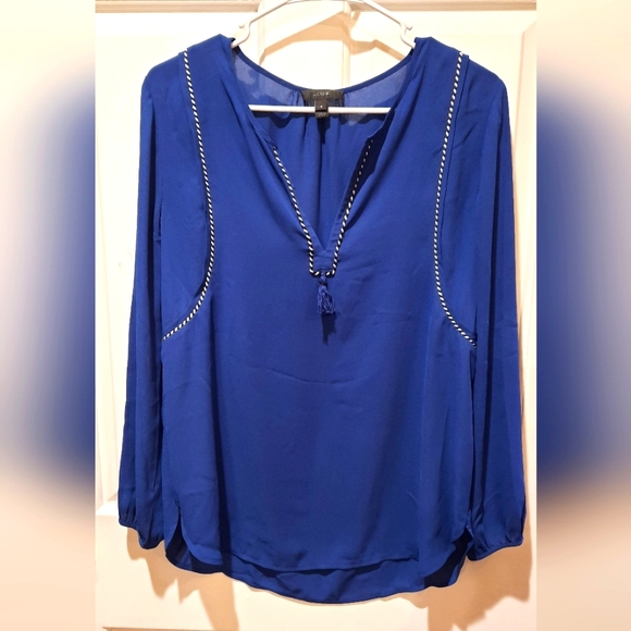 J. Crew Blue Flowy Lightweight V-Neck Blouse size 4 - Picture 14 of 14